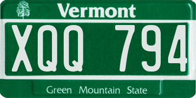 VT license plate XQQ794