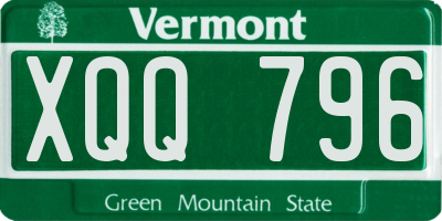 VT license plate XQQ796