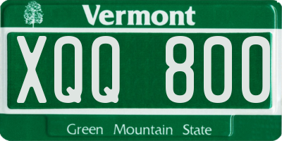 VT license plate XQQ800