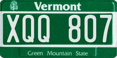 VT license plate XQQ807