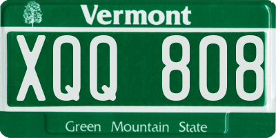 VT license plate XQQ808
