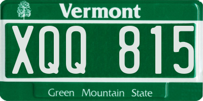 VT license plate XQQ815