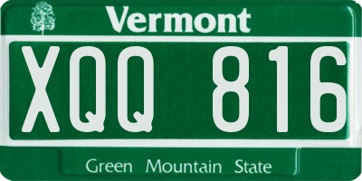 VT license plate XQQ816