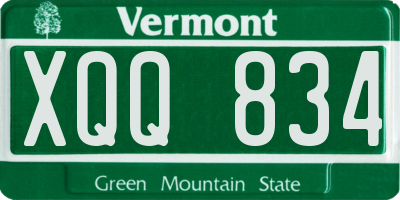 VT license plate XQQ834