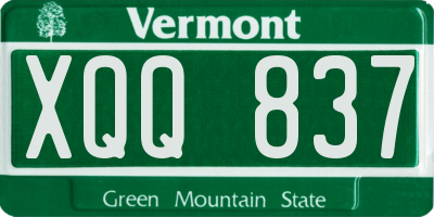 VT license plate XQQ837