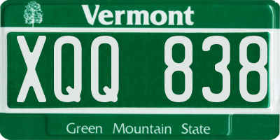 VT license plate XQQ838