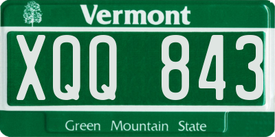 VT license plate XQQ843