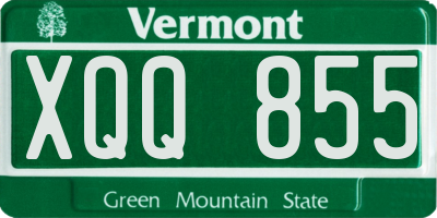 VT license plate XQQ855