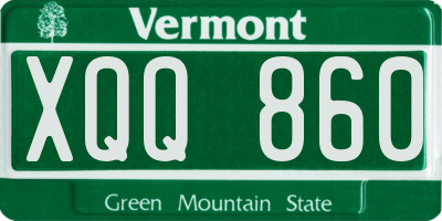 VT license plate XQQ860
