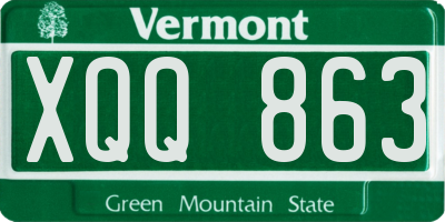VT license plate XQQ863