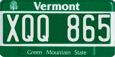 VT license plate XQQ865