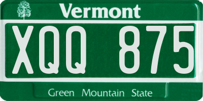 VT license plate XQQ875