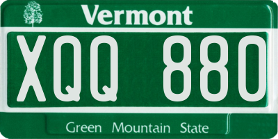 VT license plate XQQ880