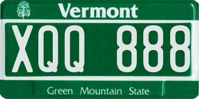 VT license plate XQQ888