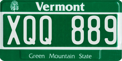 VT license plate XQQ889