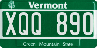 VT license plate XQQ890