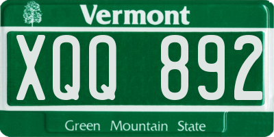 VT license plate XQQ892