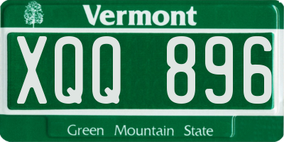 VT license plate XQQ896