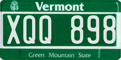 VT license plate XQQ898