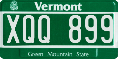 VT license plate XQQ899
