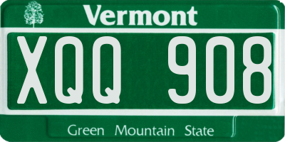 VT license plate XQQ908