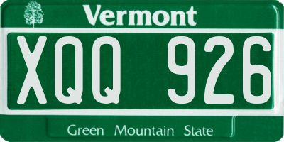 VT license plate XQQ926