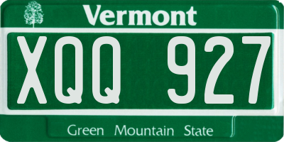 VT license plate XQQ927