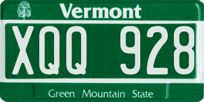 VT license plate XQQ928