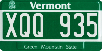 VT license plate XQQ935