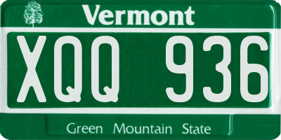 VT license plate XQQ936