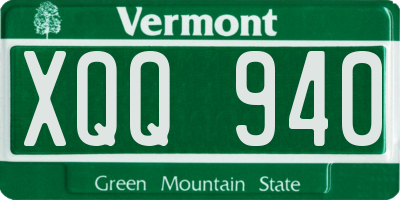 VT license plate XQQ940