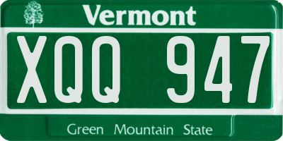 VT license plate XQQ947