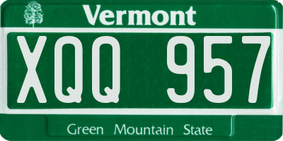 VT license plate XQQ957