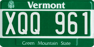 VT license plate XQQ961