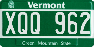 VT license plate XQQ962