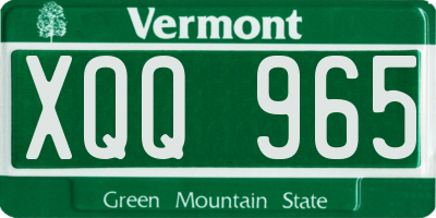 VT license plate XQQ965