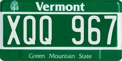 VT license plate XQQ967