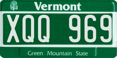 VT license plate XQQ969
