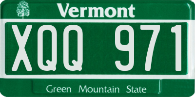 VT license plate XQQ971