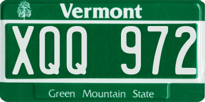 VT license plate XQQ972