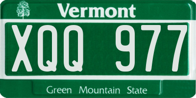 VT license plate XQQ977