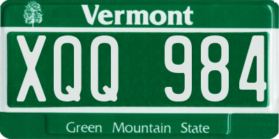 VT license plate XQQ984