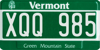 VT license plate XQQ985