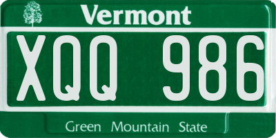 VT license plate XQQ986