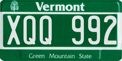 VT license plate XQQ992