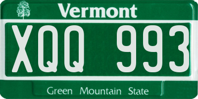 VT license plate XQQ993
