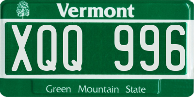 VT license plate XQQ996