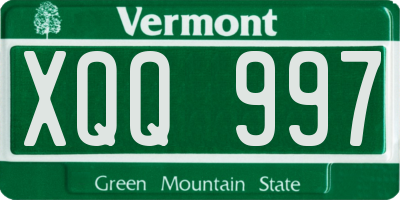 VT license plate XQQ997