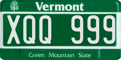 VT license plate XQQ999