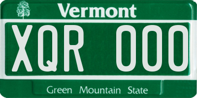 VT license plate XQR000